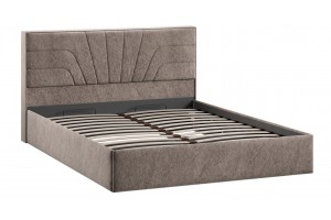 Кровать с ПМ Пандора 1600 Тип 1 (с подъемным механизмом и заглушиной) Микровелюр Wellmart Latte