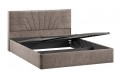 Кровать с ПМ «Пандора» 1600 Тип 1 (с подъемным механизмом и заглушиной) Микровелюр Wellmart Latte