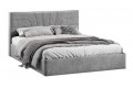 Кровать с ПМ «Пандора» 1600 Тип 1 (с подъемным механизмом и заглушиной) Микровелюр Wellmart Silver