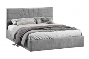 Кровать с ПМ Пандора 1600 Тип 1 (с подъемным механизмом и заглушиной) Микровелюр Wellmart Silver