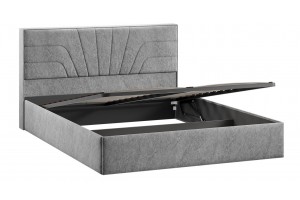 Кровать с ПМ Пандора 1600 Тип 1 (с подъемным механизмом и заглушиной) Микровелюр Wellmart Silver