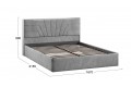Кровать с ПМ «Пандора» 1600 Тип 1 (с подъемным механизмом и заглушиной) Микровелюр Wellmart Silver