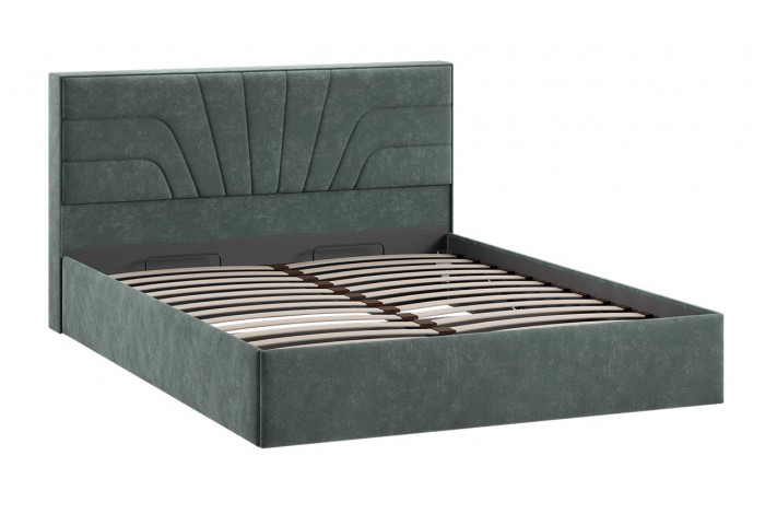 Кровать с ПМ «Пандора» 1600 Тип 1 (с подъемным механизмом и заглушиной) Велюр Brut Forest 09