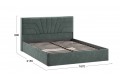 Кровать с ПМ «Пандора» 1600 Тип 1 (с подъемным механизмом и заглушиной) Велюр Brut Forest 09