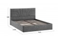 Кровать с ПМ «Пандора» 1600 Тип 1 (с подъемным механизмом и заглушиной) Велюр Brut Grey 16