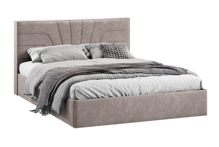 Кровать с ПМ «Пандора» 1600 Тип 1 (с подъемным механизмом и заглушиной) Велюр Brut Mocco 06