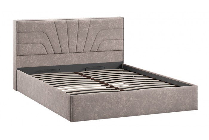 Кровать с ПМ «Пандора» 1600 Тип 1 (с подъемным механизмом и заглушиной) Велюр Brut Mocco 06