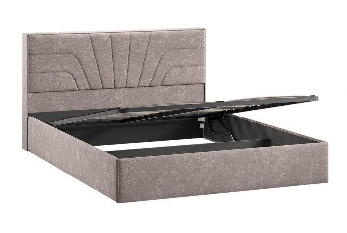 Кровать с ПМ «Пандора» 1600 Тип 1 (с подъемным механизмом и заглушиной) Велюр Brut Mocco 06