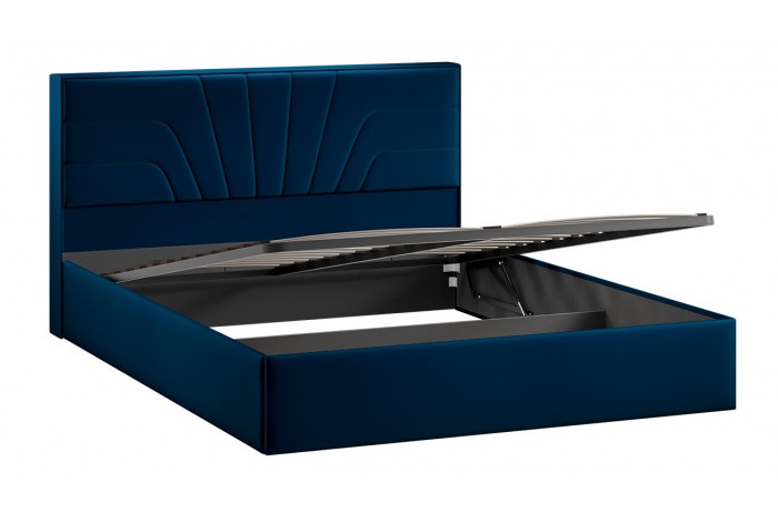 Кровать с ПМ «Пандора» 1600 Тип 1 (с подъемным механизмом и заглушиной) Велюр Confetti Blue