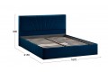 Кровать с ПМ «Пандора» 1600 Тип 1 (с подъемным механизмом и заглушиной) Велюр Confetti Blue