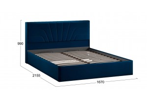 Кровать с ПМ Пандора 1600 Тип 1 (с подъемным механизмом и заглушиной) Велюр Confetti Blue