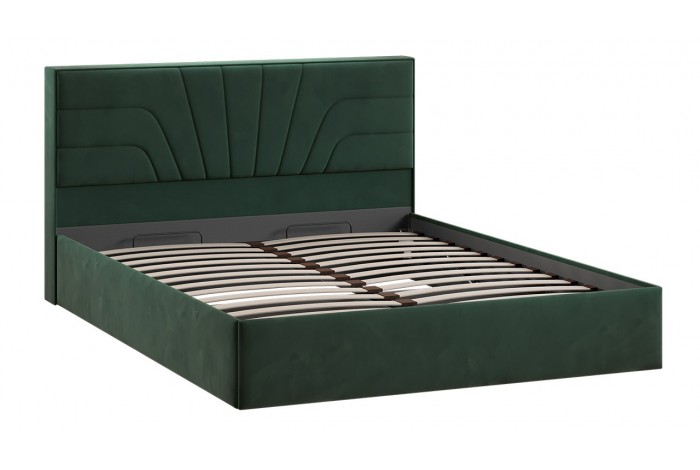 Кровать с ПМ «Пандора» 1600 Тип 1 (с подъемным механизмом и заглушиной) Велюр Confetti Deep forest