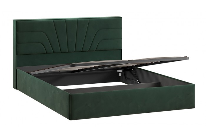 Кровать с ПМ «Пандора» 1600 Тип 1 (с подъемным механизмом и заглушиной) Велюр Confetti Deep forest