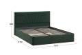 Кровать с ПМ «Пандора» 1600 Тип 1 (с подъемным механизмом и заглушиной) Велюр Confetti Deep forest