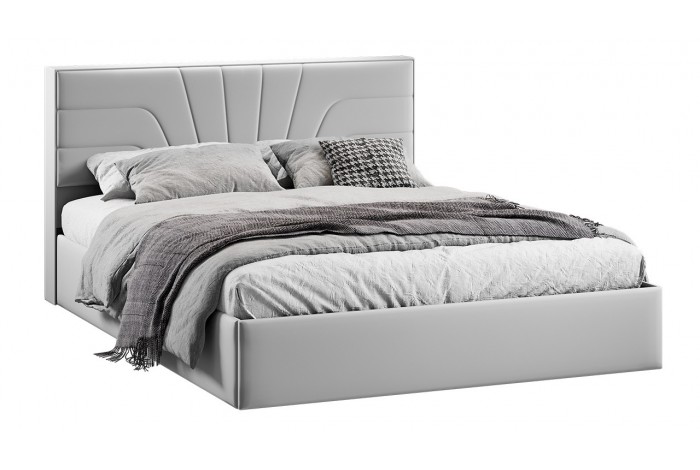Кровать с ПМ «Пандора» 1600 Тип 1 (с подъемным механизмом и заглушиной) Велюр Confetti Silver