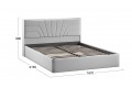 Кровать с ПМ «Пандора» 1600 Тип 1 (с подъемным механизмом и заглушиной) Велюр Confetti Silver