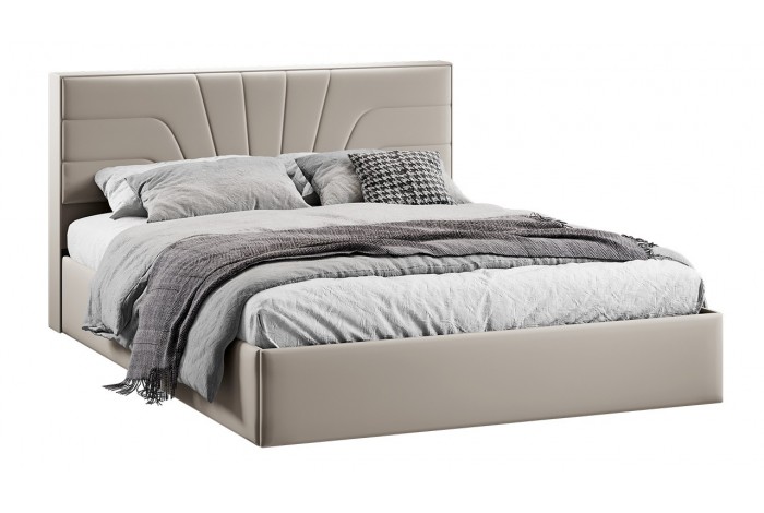 Кровать с ПМ «Пандора» 1600 Тип 1 (с подъемным механизмом и заглушиной) Велюр Confetti Smoke