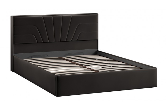 Кровать с ПМ «Пандора» 1600 Тип 1 (с подъемным механизмом и заглушиной) Велюр Confetti Stone