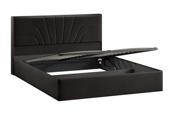 Кровать с ПМ «Пандора» 1600 Тип 1 (с подъемным механизмом и заглушиной) Велюр Confetti Stone