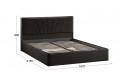 Кровать с ПМ «Пандора» 1600 Тип 1 (с подъемным механизмом и заглушиной) Велюр Confetti Stone