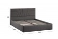 Кровать с ПМ «Пандора» 1600 Тип 1 (с подъемным механизмом и заглушиной) Велюр Графит