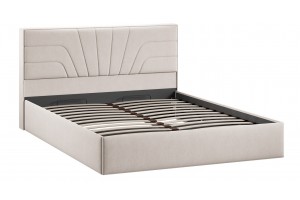 Кровать с ПМ Пандора 1600 Тип 1 (с подъемным механизмом и заглушиной) Велюр Мокко светлый