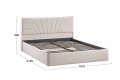 Кровать с ПМ «Пандора» 1600 Тип 1 (с подъемным механизмом и заглушиной) Велюр Мокко светлый