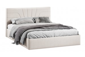 Кровать с ПМ Пандора 1600 Тип 1 (с подъемным механизмом и заглушиной) Велюр Светлый