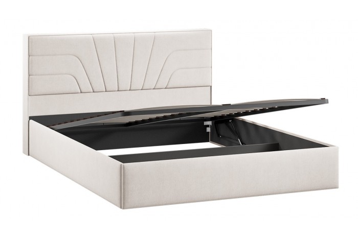 Кровать с ПМ «Пандора» 1600 Тип 1 (с подъемным механизмом и заглушиной) Велюр Светлый