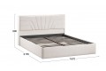 Кровать с ПМ «Пандора» 1600 Тип 1 (с подъемным механизмом и заглушиной) Велюр Светлый