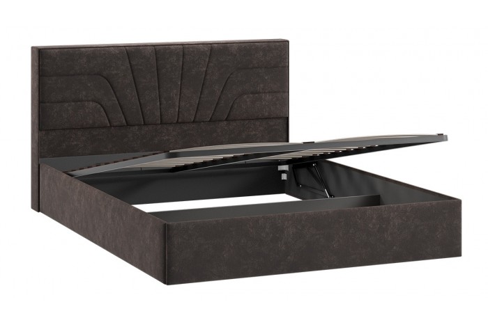 Кровать с ПМ «Пандора» 1600 Тип 1 (с подъемным механизмом и заглушиной) Велюр Brut Chocolate 17
