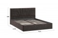 Кровать с ПМ «Пандора» 1600 Тип 1 (с подъемным механизмом и заглушиной) Велюр Brut Chocolate 17
