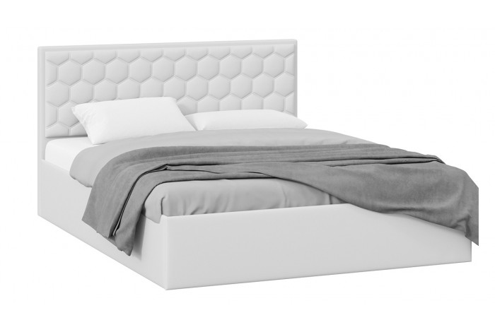Кровать без ПМ «Порто» 1400 (без подъемного механизма) Экокожа белая Polo