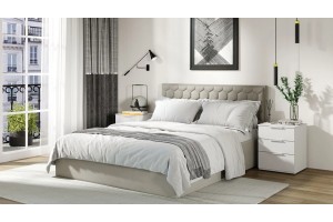 Кровать без ПМ Порто 1400 (без подъемного механизма) Велюр Confetti Smoke