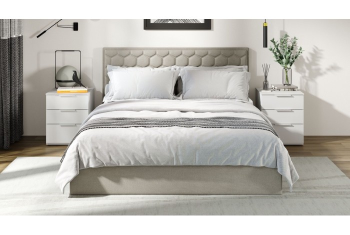 Кровать без ПМ «Порто» 1400 (без подъемного механизма) Велюр Confetti Smoke