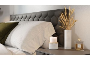 Кровать без ПМ Порто 1400 (без подъемного механизма) Велюр Confetti Stone