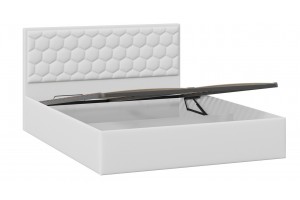 Кровать с ПМ Порто 1400 (с подъемным механизмом) Экокожа белая Polo