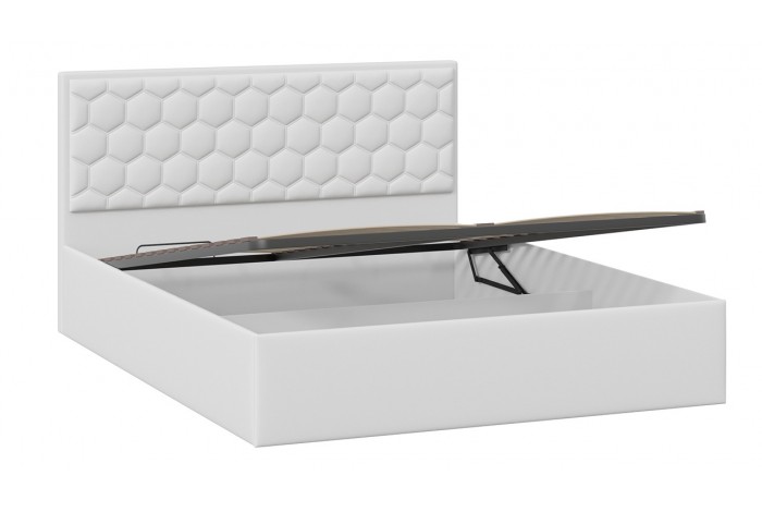 Кровать с ПМ «Порто» 1400 (с подъемным механизмом) Экокожа белая Polo