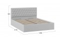 Кровать с ПМ «Порто» 1400 (с подъемным механизмом) Велюр Confetti Silver