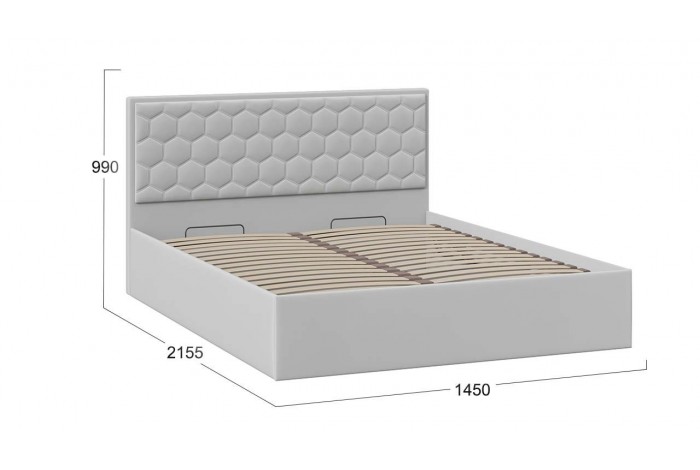 Кровать с ПМ «Порто» 1400 (с подъемным механизмом) Велюр Confetti Silver