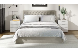 Кровать с ПМ Порто 1400 (с подъемным механизмом) Велюр Confetti Smoke