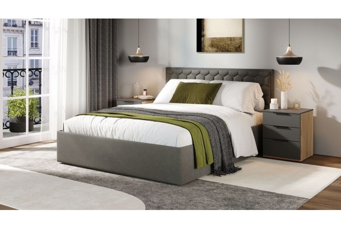 Кровать с ПМ «Порто» 1400 (с подъемным механизмом) Велюр Confetti Stone