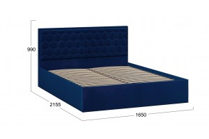 Кровать без ПМ Порто 1600 (без подъемного механизма) Велюр Confetti Blue