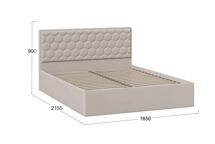 Кровать без ПМ «Порто» 1600 (без подъемного механизма) Велюр Confetti Smoke