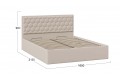 Кровать с ПМ «Порто» 1600 (с подъемным механизмом) Велюр Confetti Cream