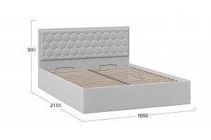 Кровать с ПМ Порто 1600 (с подъемным механизмом) Велюр Confetti Silver