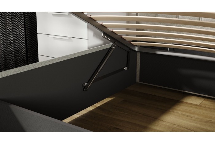 Кровать с ПМ «Порто» 1600 (с подъемным механизмом) Велюр Confetti Smoke