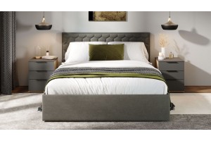 Кровать с ПМ Порто 1600 (с подъемным механизмом) Велюр Confetti Stone