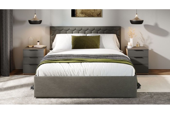 Кровать с ПМ «Порто» 1600 (с подъемным механизмом) Велюр Confetti Stone