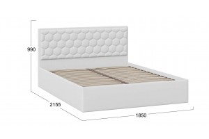 Кровать без ПМ Порто 1800 (без подъемного механизма) Экокожа белая Polo